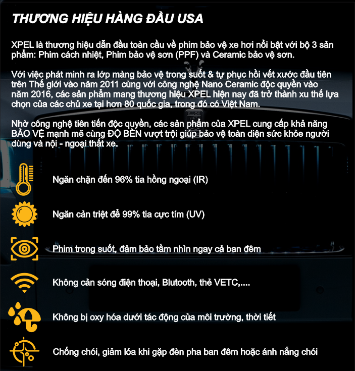 Phim cách nhiệt XPEL XRPL-20 lắp trên kính hông ô tô