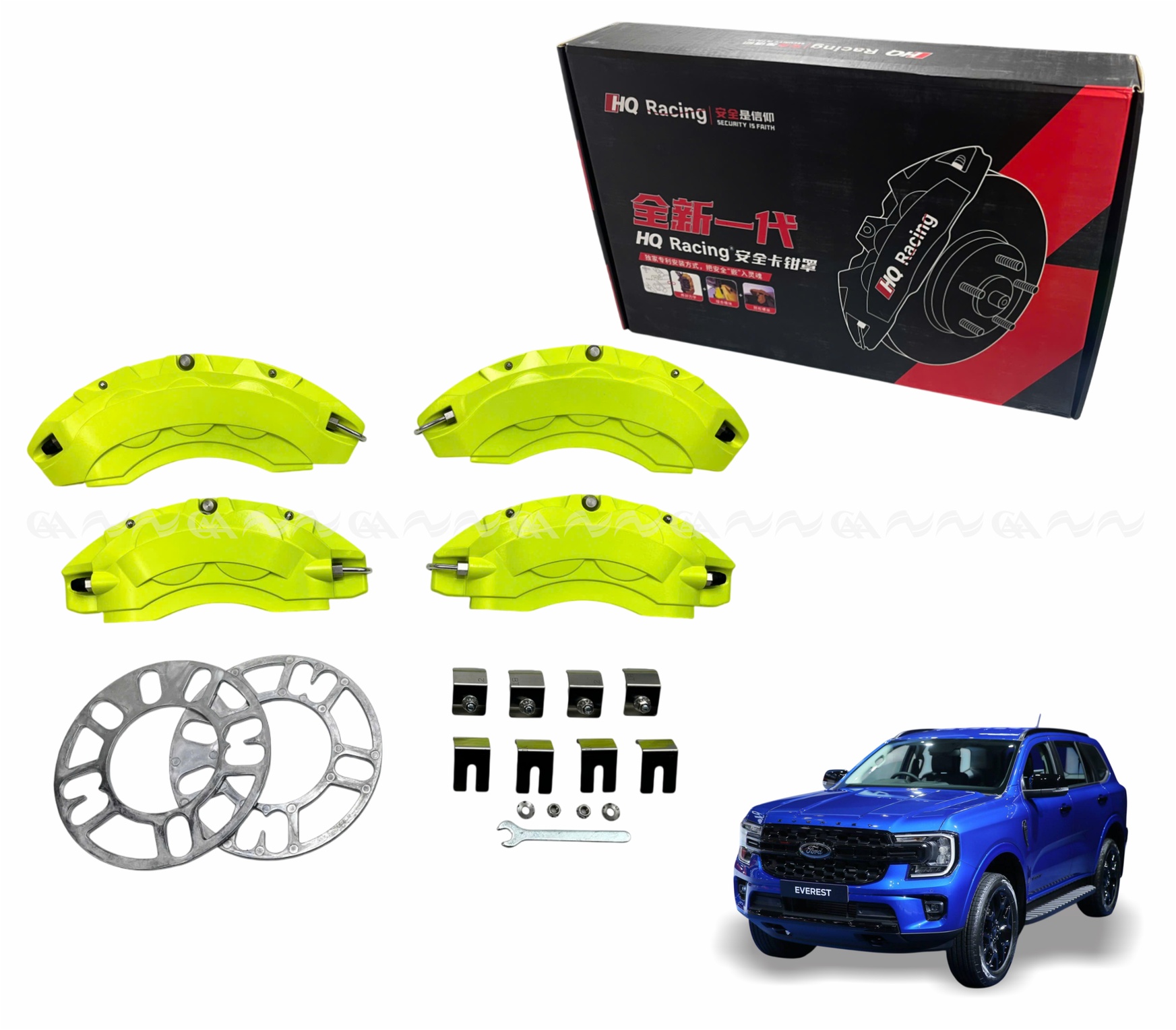 Ốp má phanh HQ Racing Everest 2022 xanh chuối