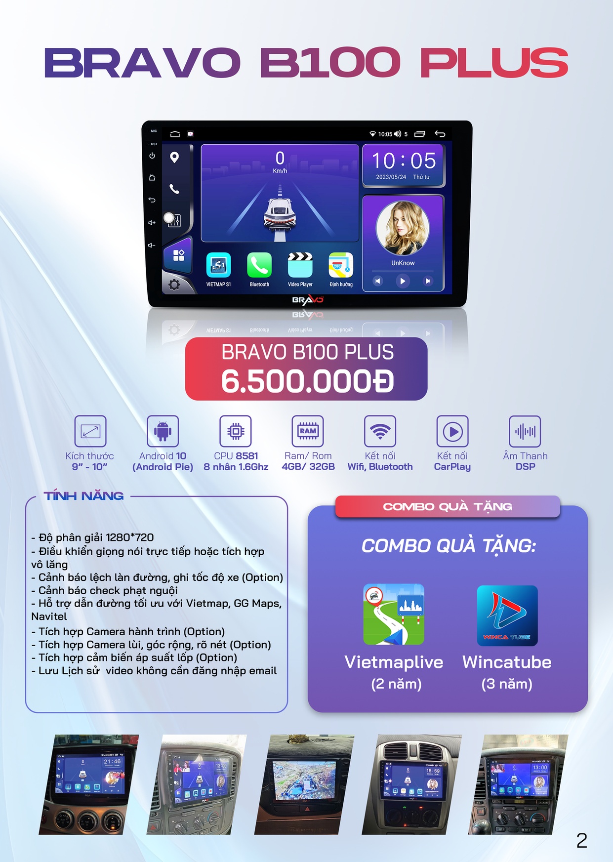 Màn hình android Bravo B100Plus 10 inch - ảnh 1