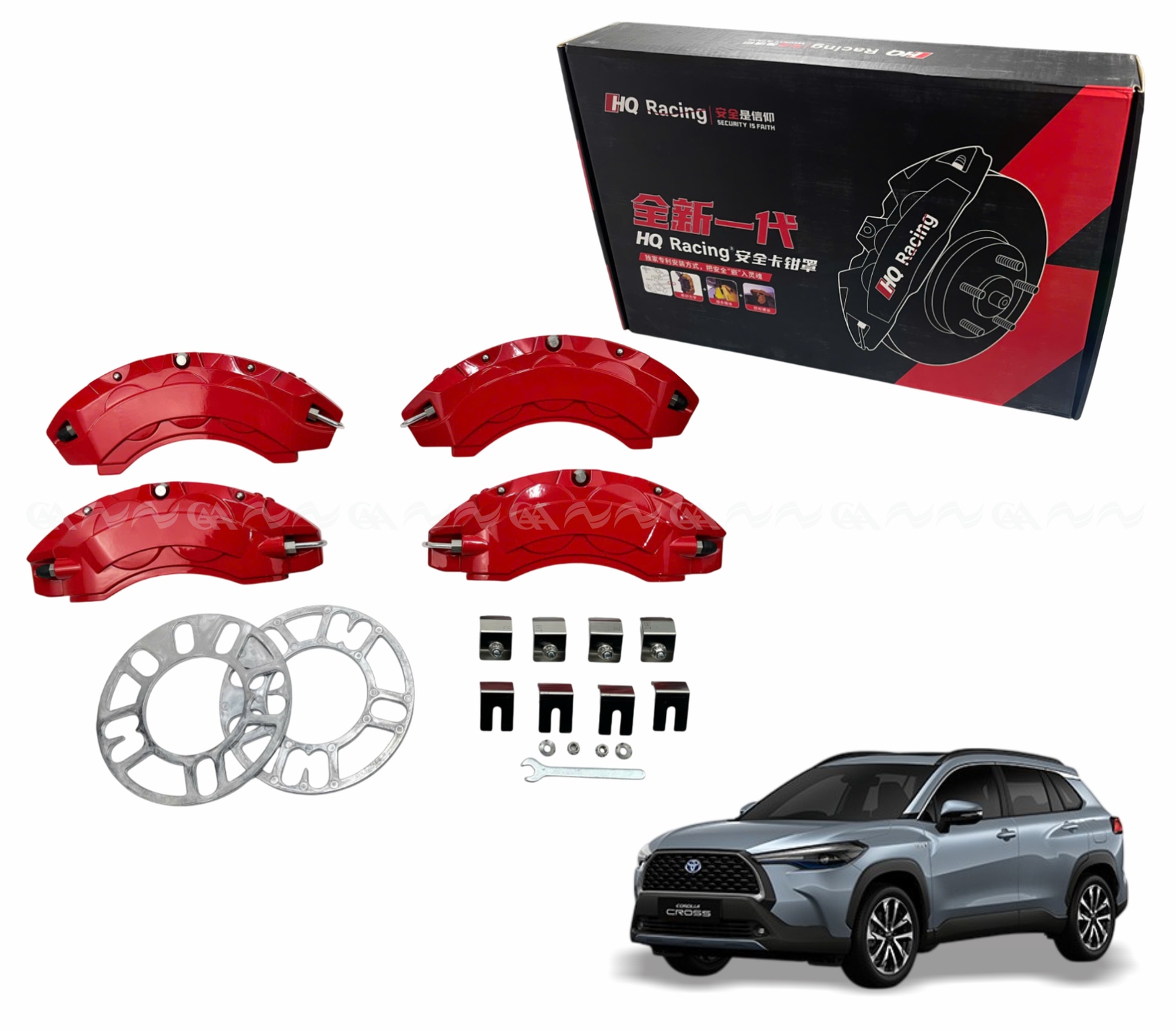  Ốp má phanh HQ Racing Cross đỏ - ảnh 1