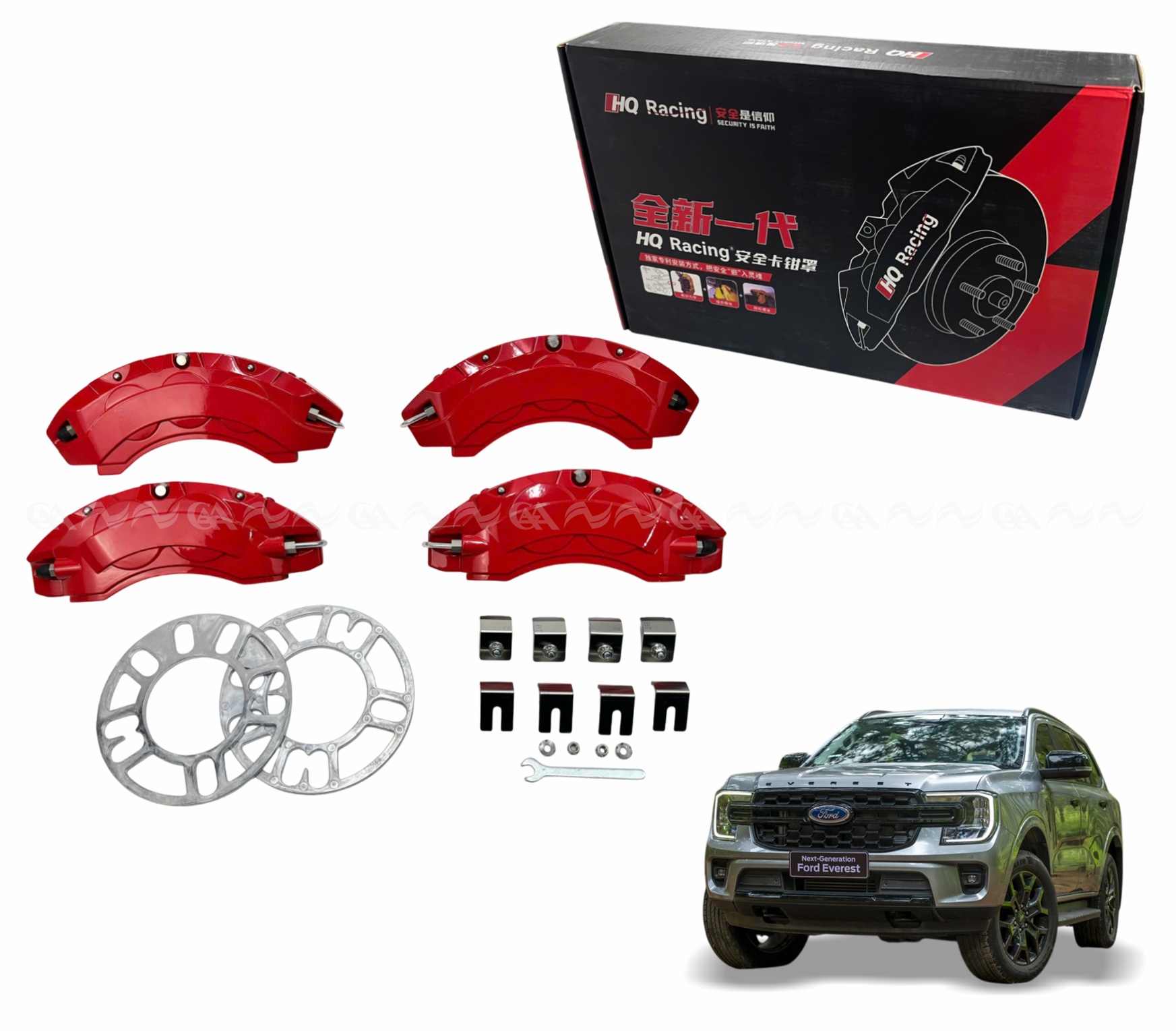  Ốp má phanh  HQ Racing  Everest 2022 đỏ - ảnh 1