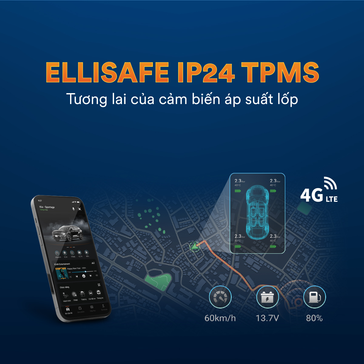 Cảm biến áp suất lốp Icar  Ellisafe IP24 cho ô tô - ảnh 5