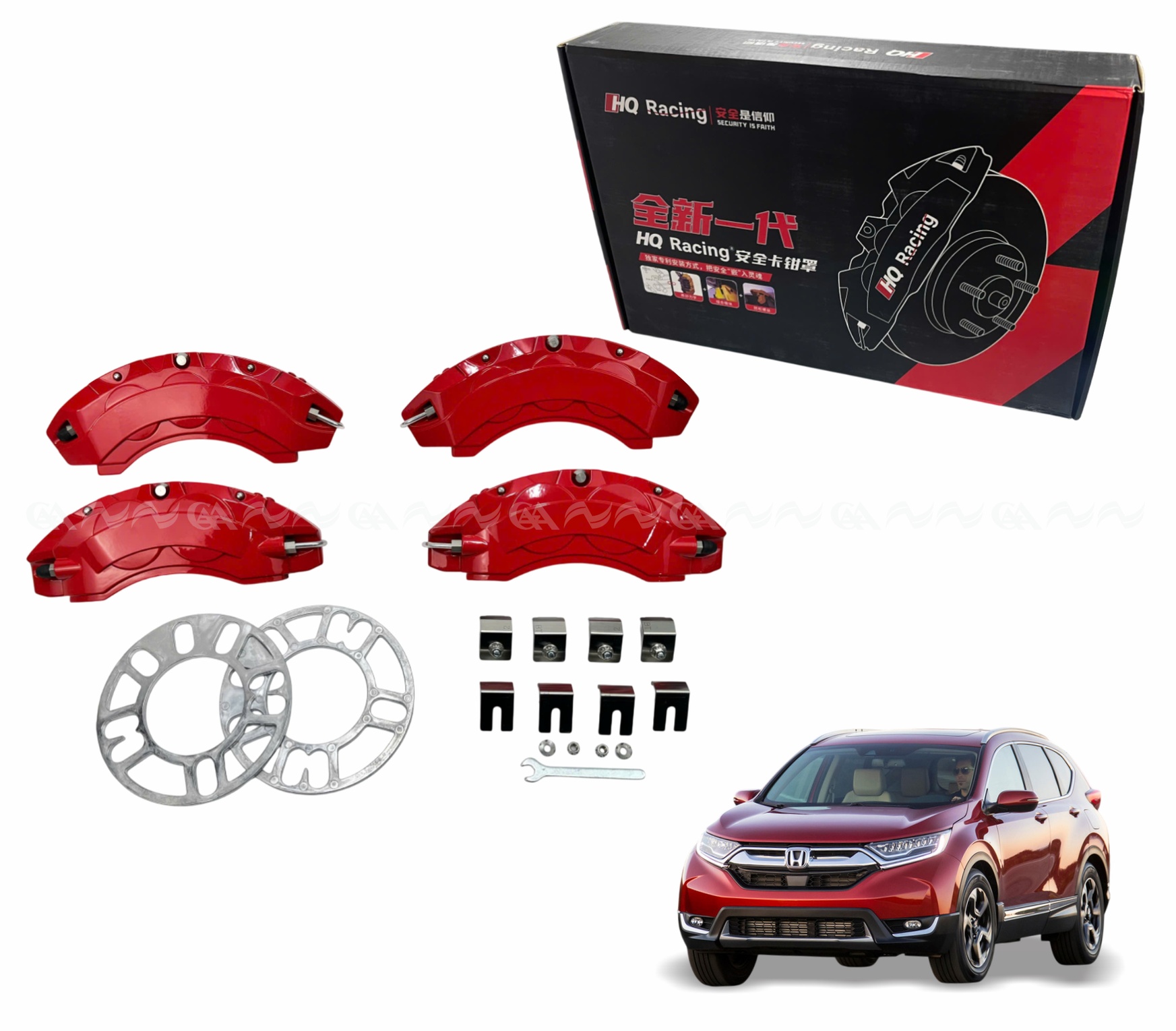  Ốp má phanh  HQ Racing CRV 2018+ đỏ - ảnh 1
