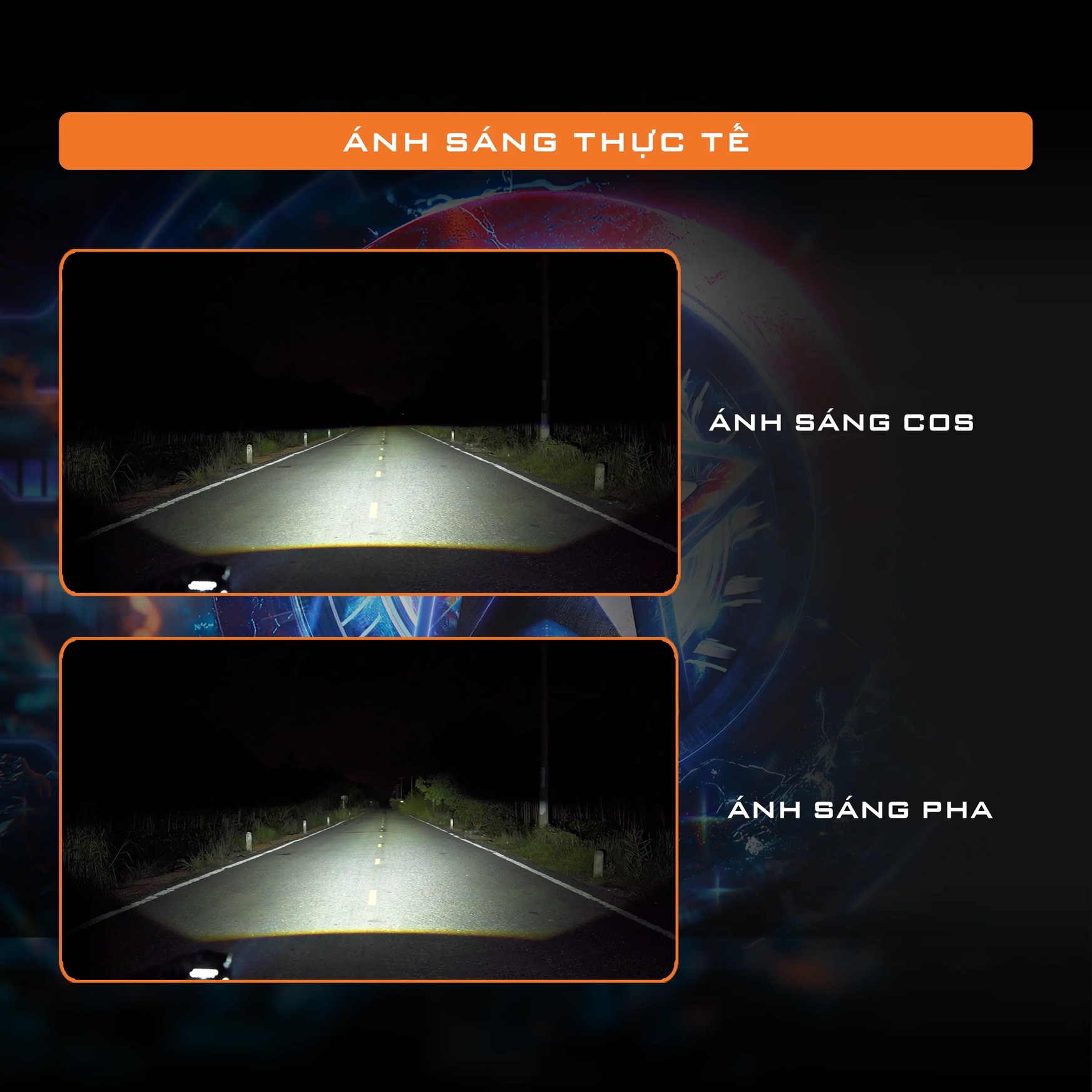 Hiệu ứng &aacute;nh s&aacute;ng Bi LED Aozoom Captain tr&ecirc;n đường ban đ&ecirc;m