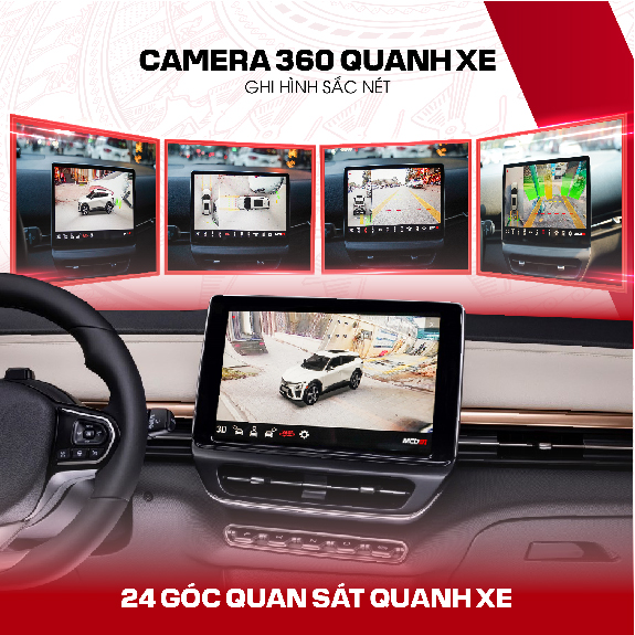 Camera 360 MCD91 VF5 - Hiển thị h&igrave;nh ảnh 360 độ tr&ecirc;n m&agrave;n h&igrave;nh xe