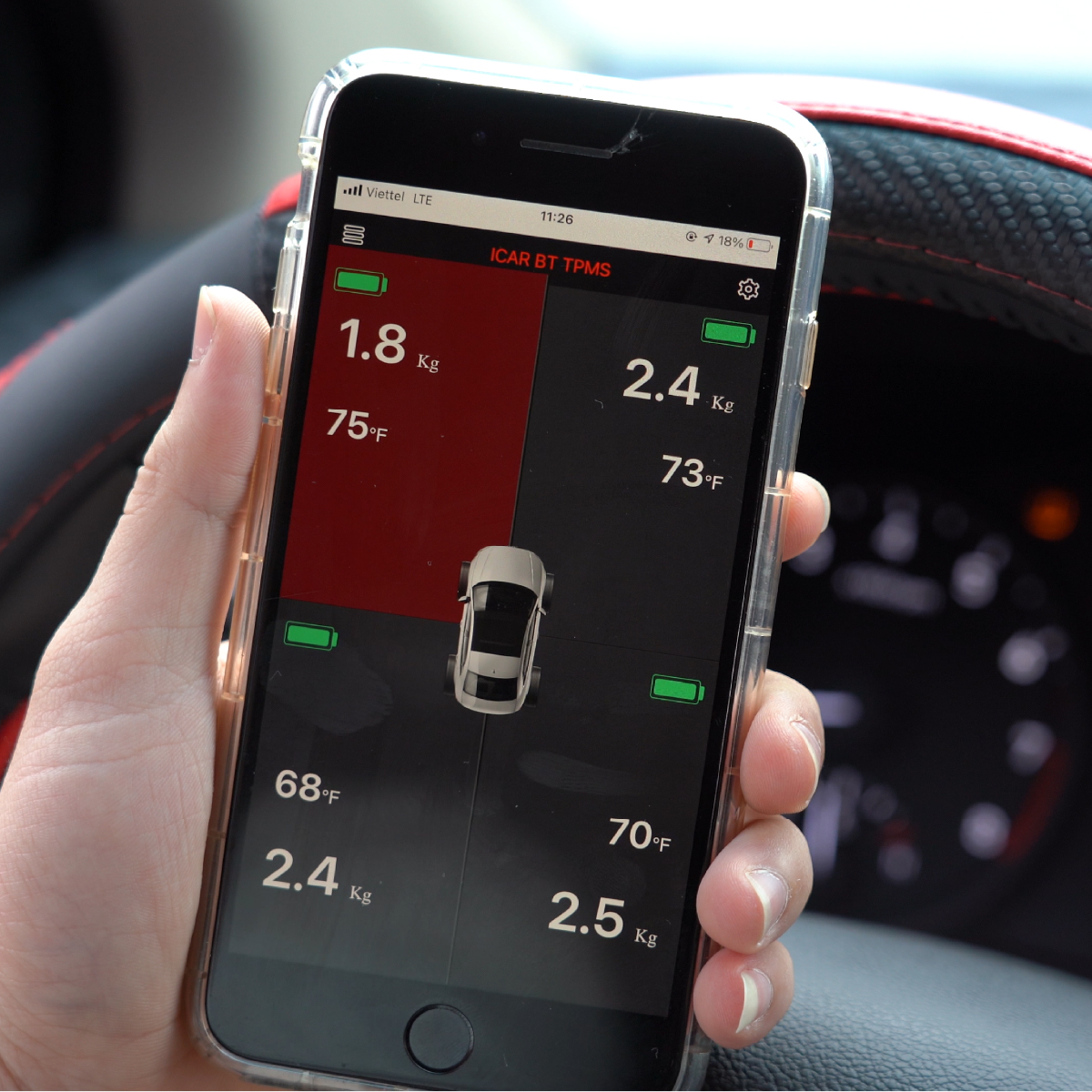 Cảm biến áp suất lốp Icar Ellisafe i32 cho ô tô - ảnh 2