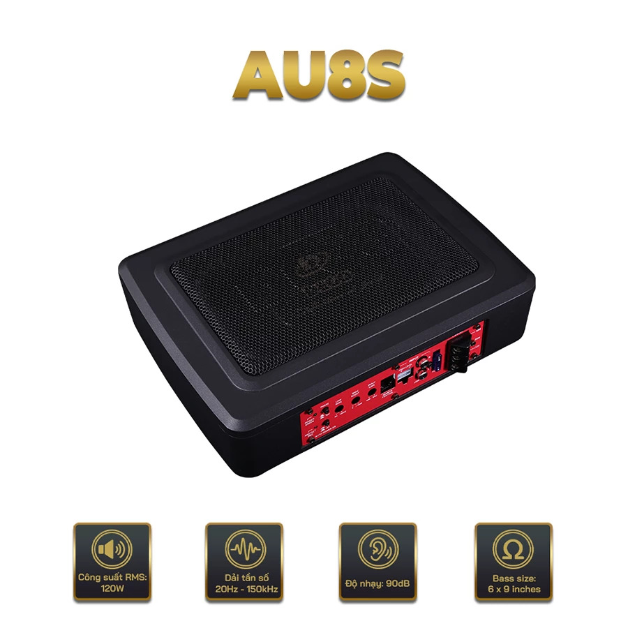 Subwoofer Dego AU8S lắp đặt tr&ecirc;n xe hơi