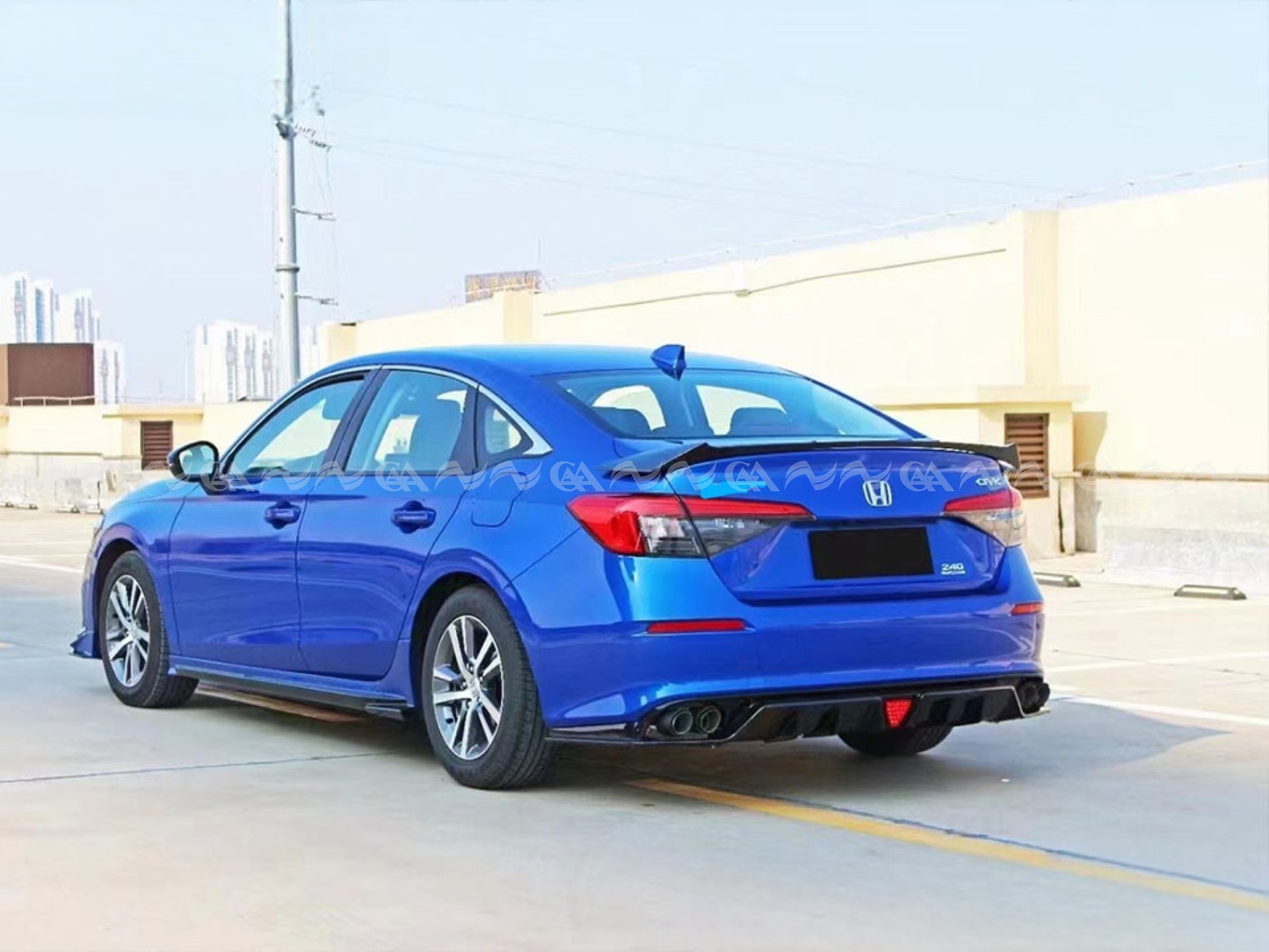  Ốp cản sau Civic 2022 đen bóng body lip - ảnh 3