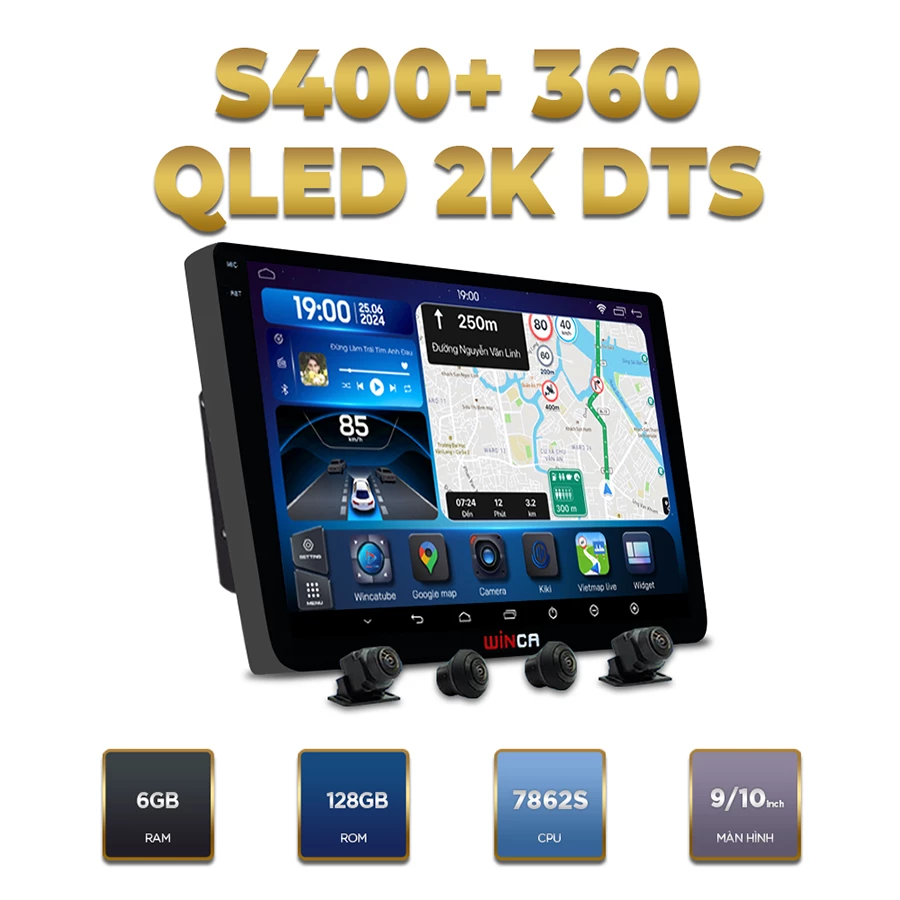 Màn hình android Winca S400+ Pro 360 QLED 2K DTS 9 inch