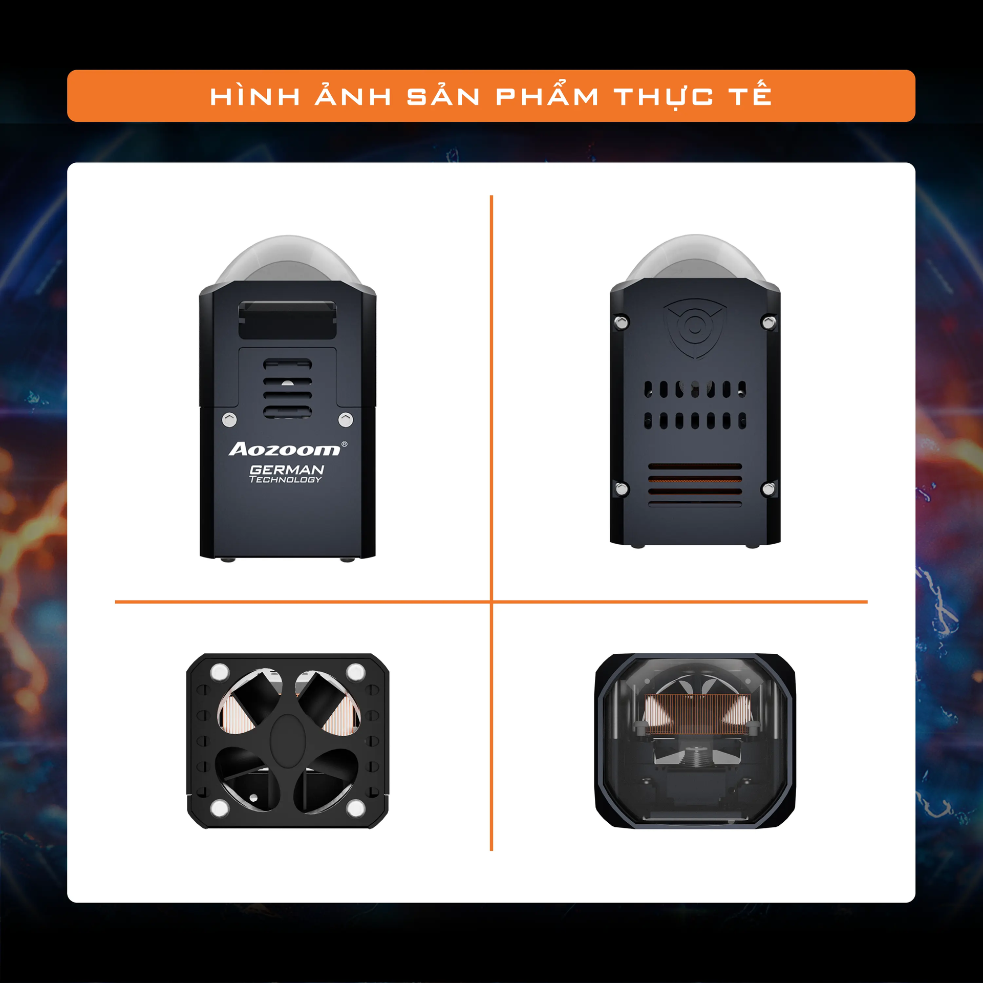 Cấu tạo b&ecirc;n trong Bi LED Aozoom Captain 1.8 inch