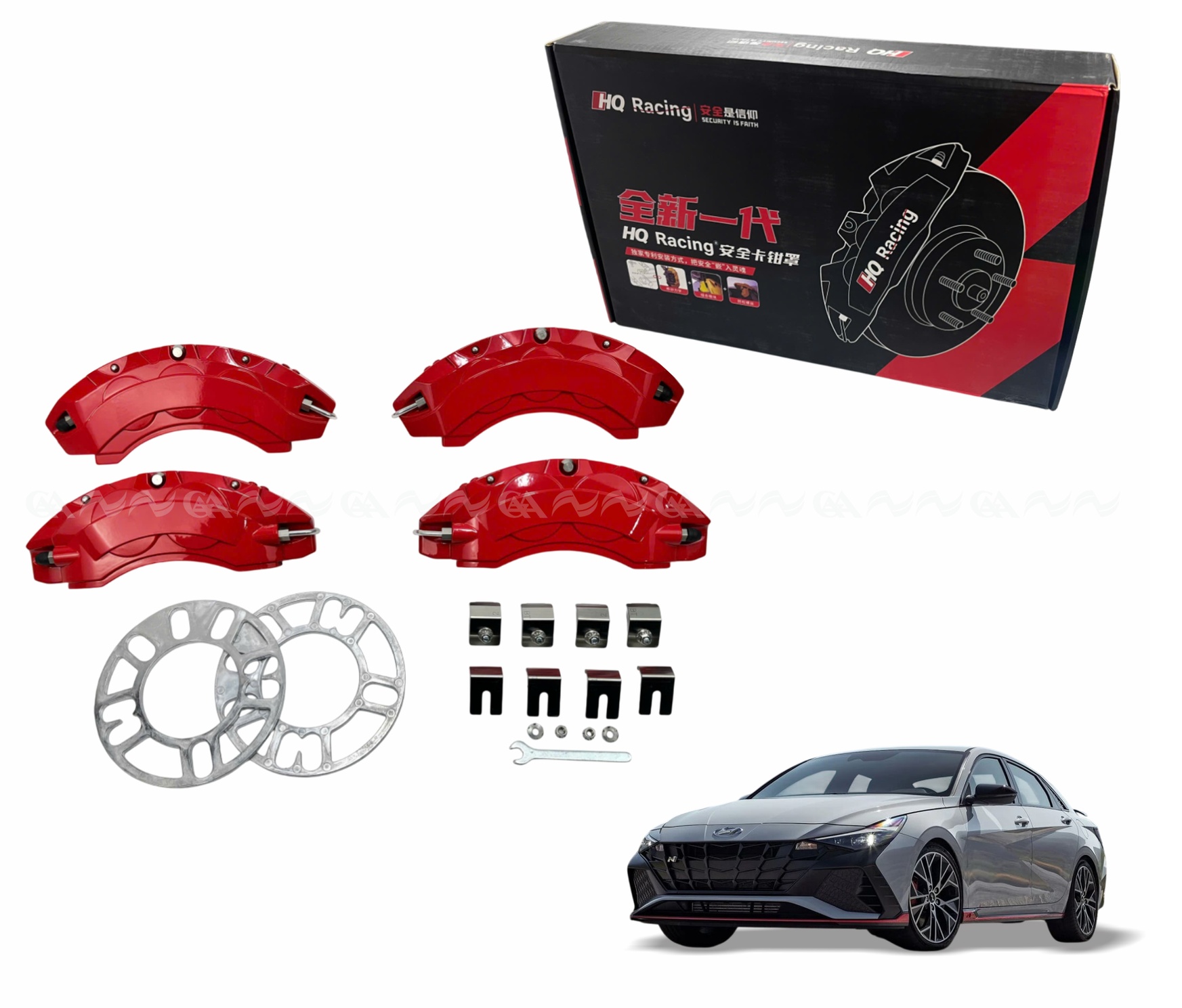  Ốp má phanh HQ Racing Elantra 2023 đỏ - ảnh 1