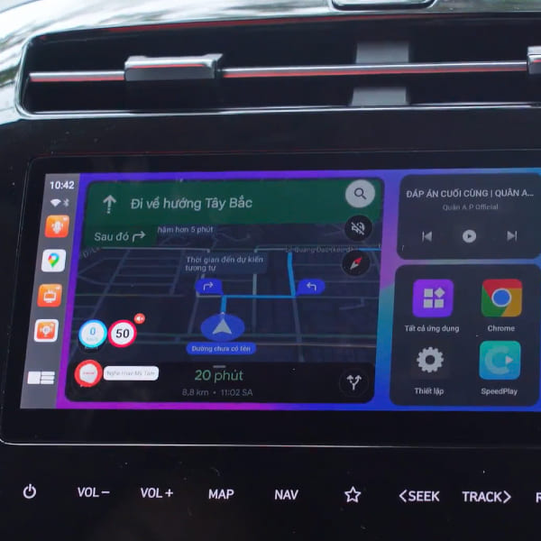 M&agrave;n h&igrave;nh xe hiển thị đa nhiệm c&aacute;c ứng dụng từ Android Box Icar Elliview D5 Lite+