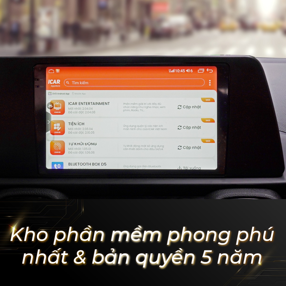 Trợ l&yacute; giọng n&oacute;i ICAR V tr&ecirc;n m&agrave;n h&igrave;nh Android &ocirc; t&ocirc;