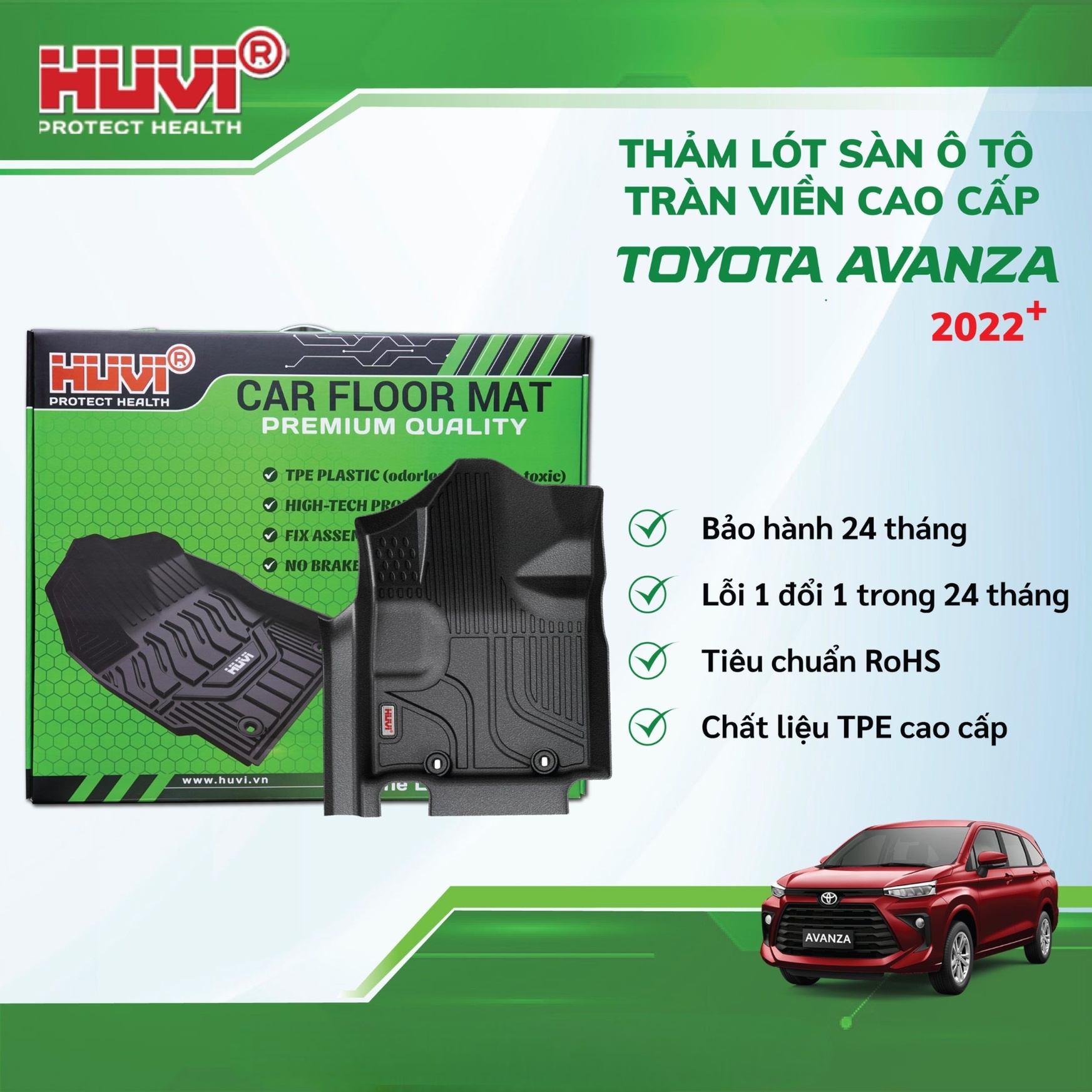 Cận cảnh bề mặt thảm s&agrave;n Huvi Avanza 2022 chống trượt.