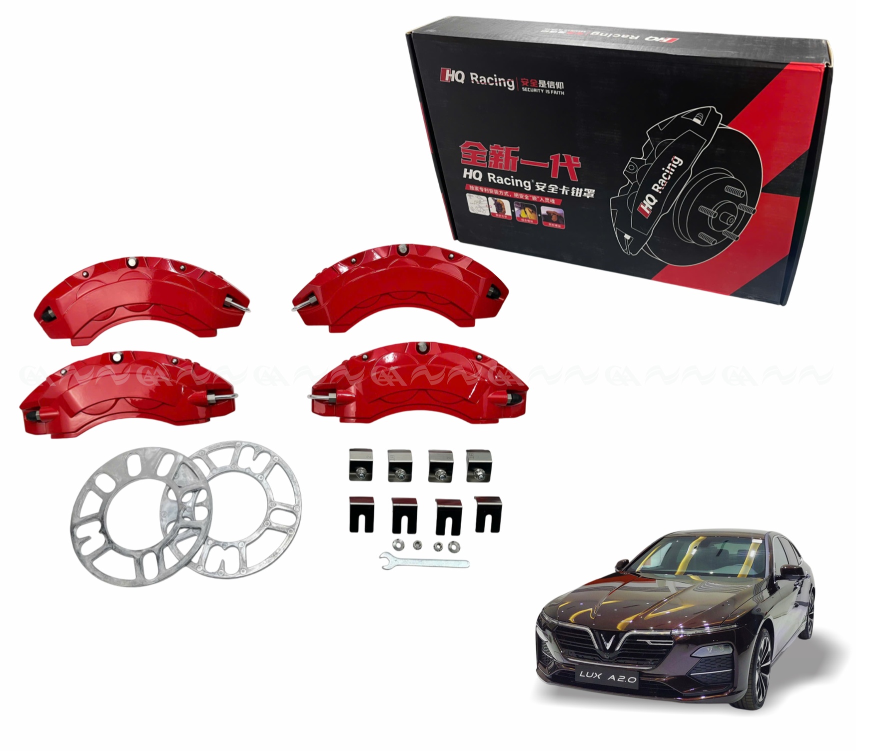  Ốp má phanh HQ Racing Lux A đỏ - ảnh 1