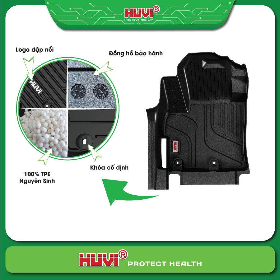 Chi tiết bề mặt thảm s&agrave;n Huvi gi&uacute;p giữ bụi bẩn