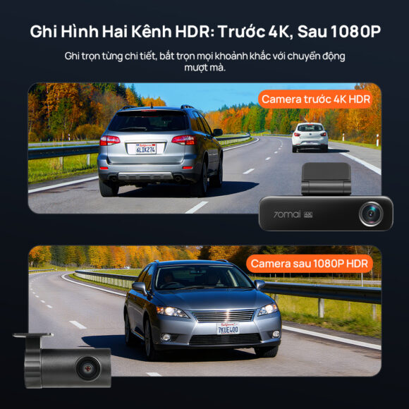 Trọn bộ camera h&agrave;nh tr&igrave;nh 70mai M800 với c&aacute;c phụ kiện