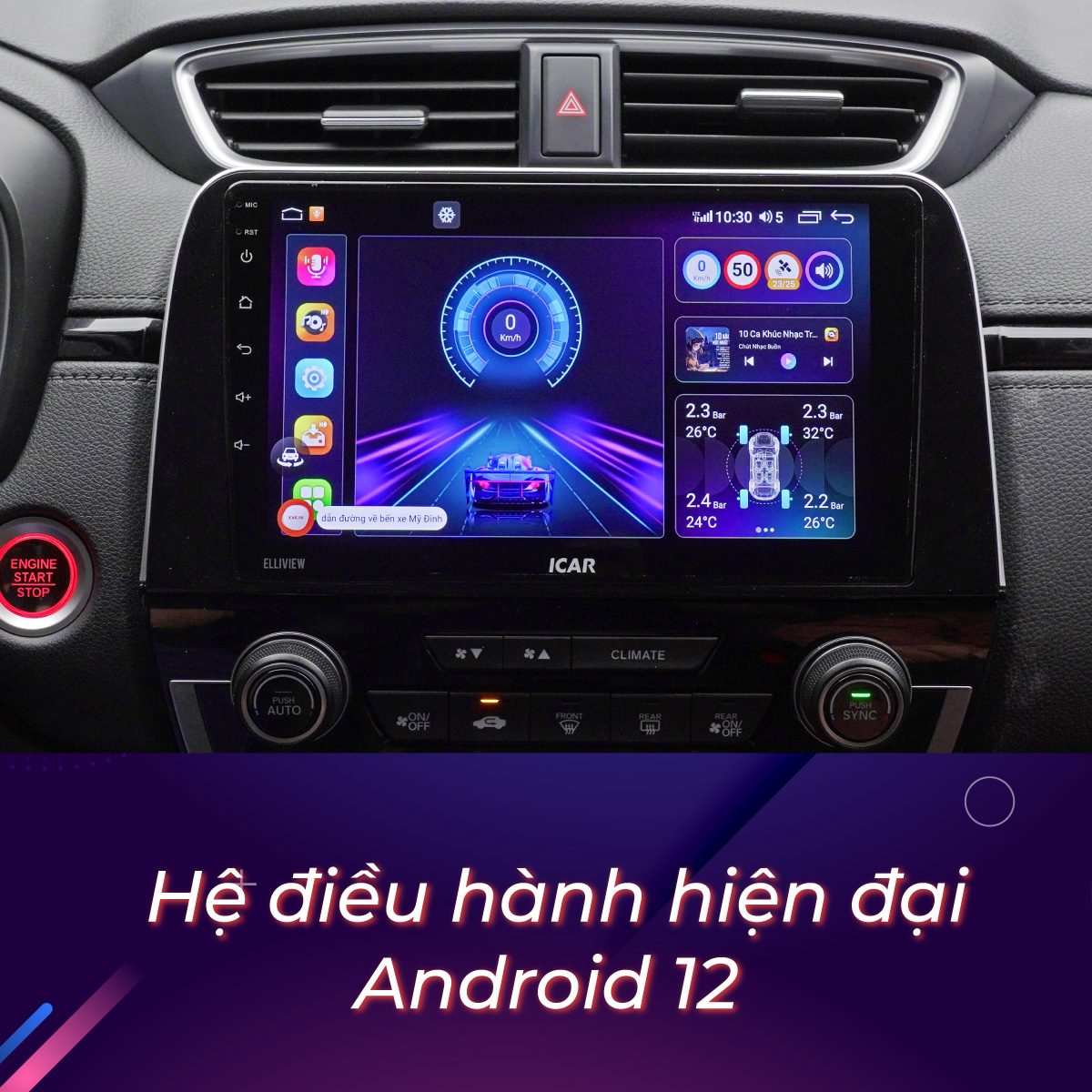 M&agrave;n h&igrave;nh Android Icar Elliview S5 Basic+ 360 10 inch hiển thị chế độ 360 độ v&agrave; dẫn đường