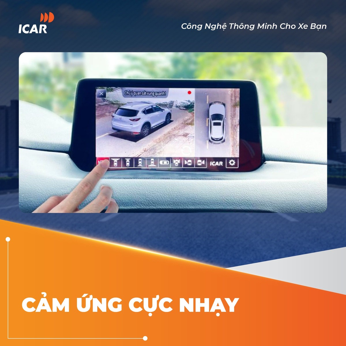 Chế độ xem 3D từ Camera 360 Icar Elliview M12 Lite gi&uacute;p quan s&aacute;t tổng thể