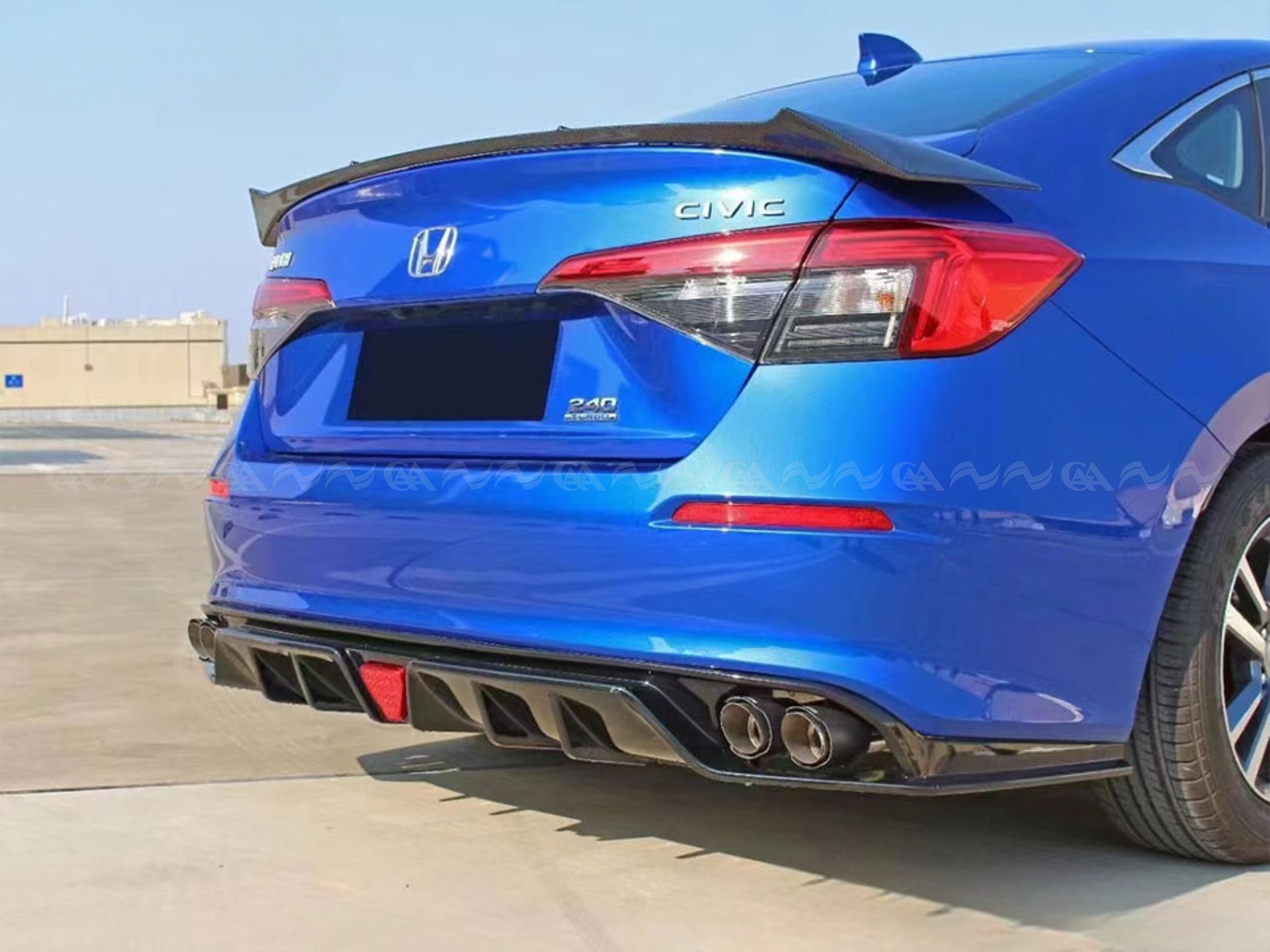  Ốp cản sau Civic 2022 đen bóng body lip - ảnh 2