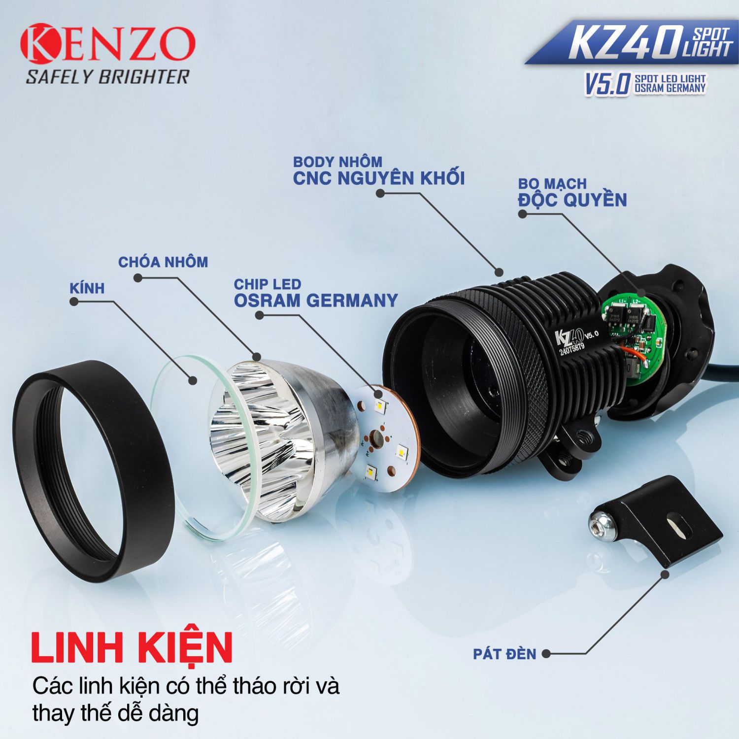 Đèn trợ sáng Kenzo KZ40 V5.0 - ảnh 3
