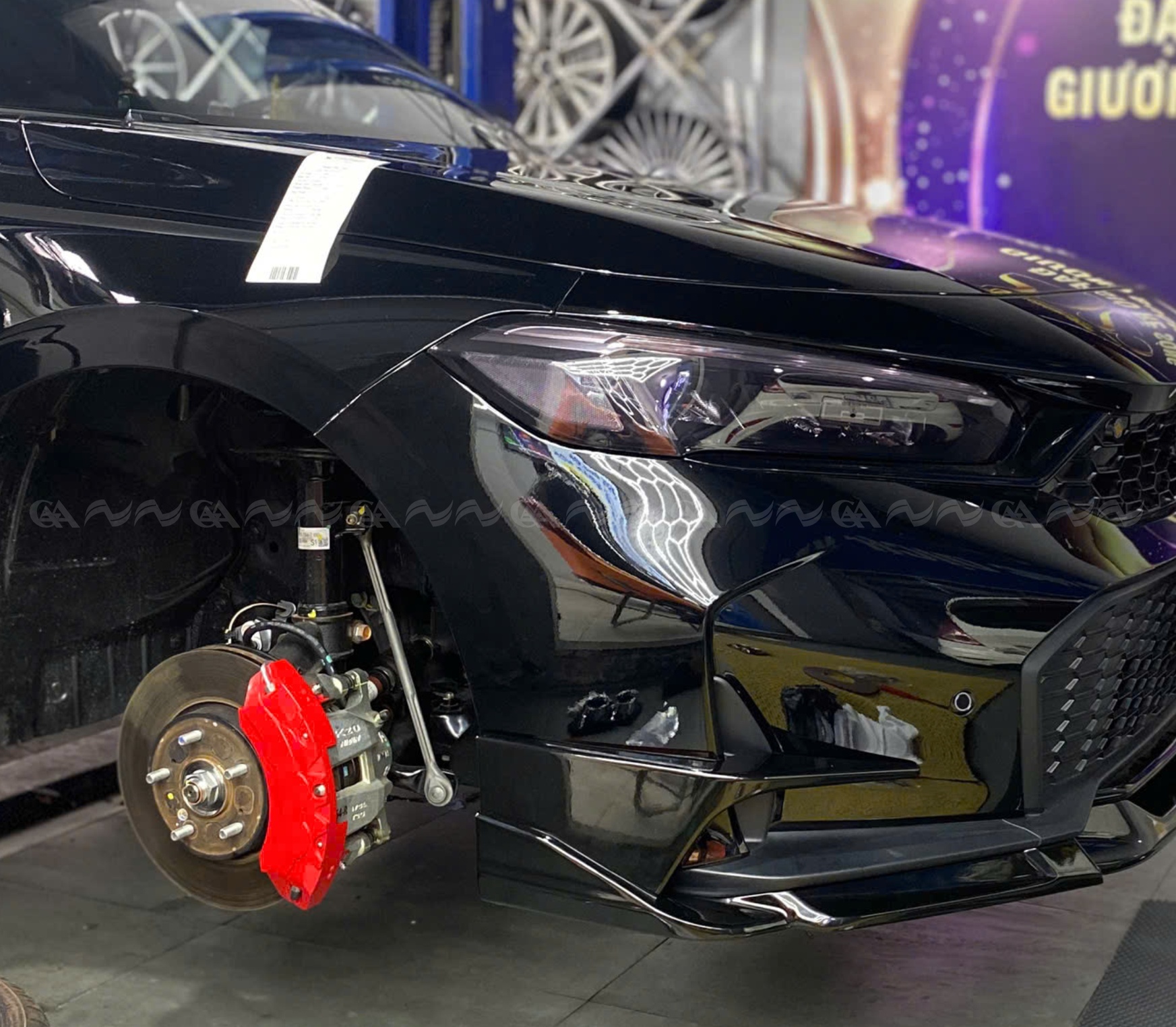  Ốp má phanh HQ Racing Cross đỏ - ảnh 2