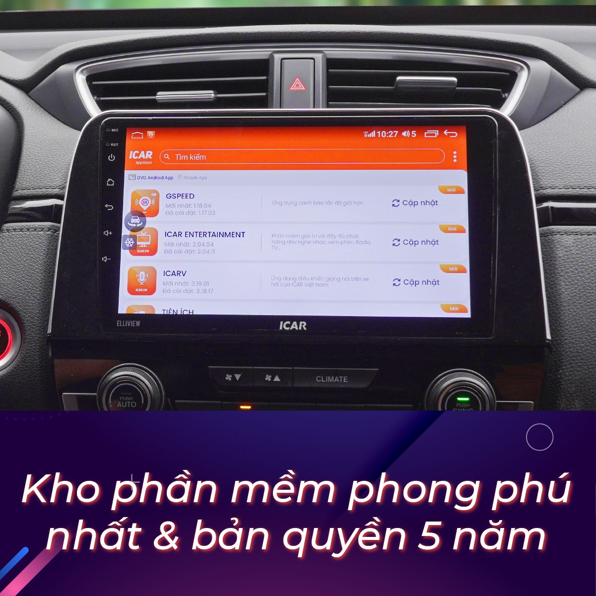 Giao diện camera 360 độ của Icar Elliview S5 Basic+ hiển thị to&agrave;n cảnh xe