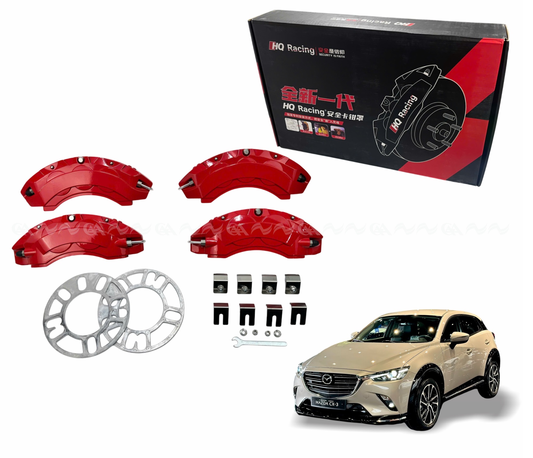  Ốp má phanh HQ Racing CX3 đỏ - ảnh 1