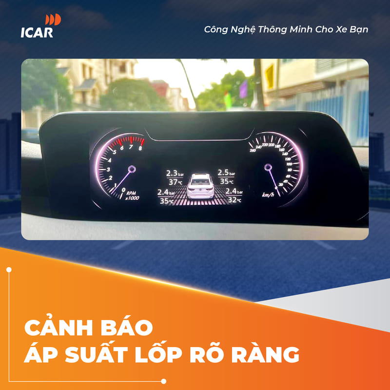 Camera 360 Icar Elliview M11 hiển thị tr&ecirc;n m&agrave;n h&igrave;nh Mazda