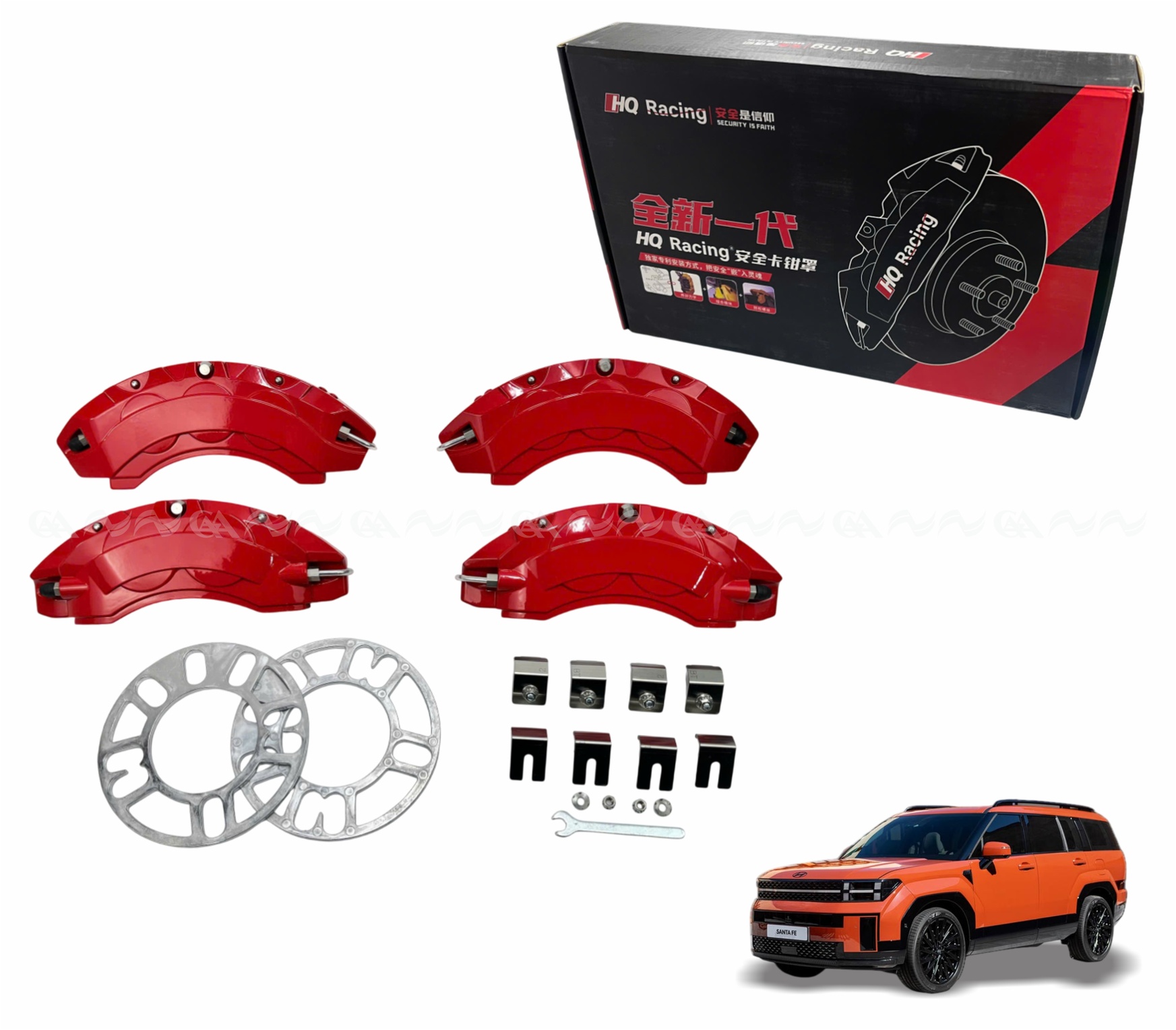 Ốp má phanh HQ Racing Santafe 2024 đỏ