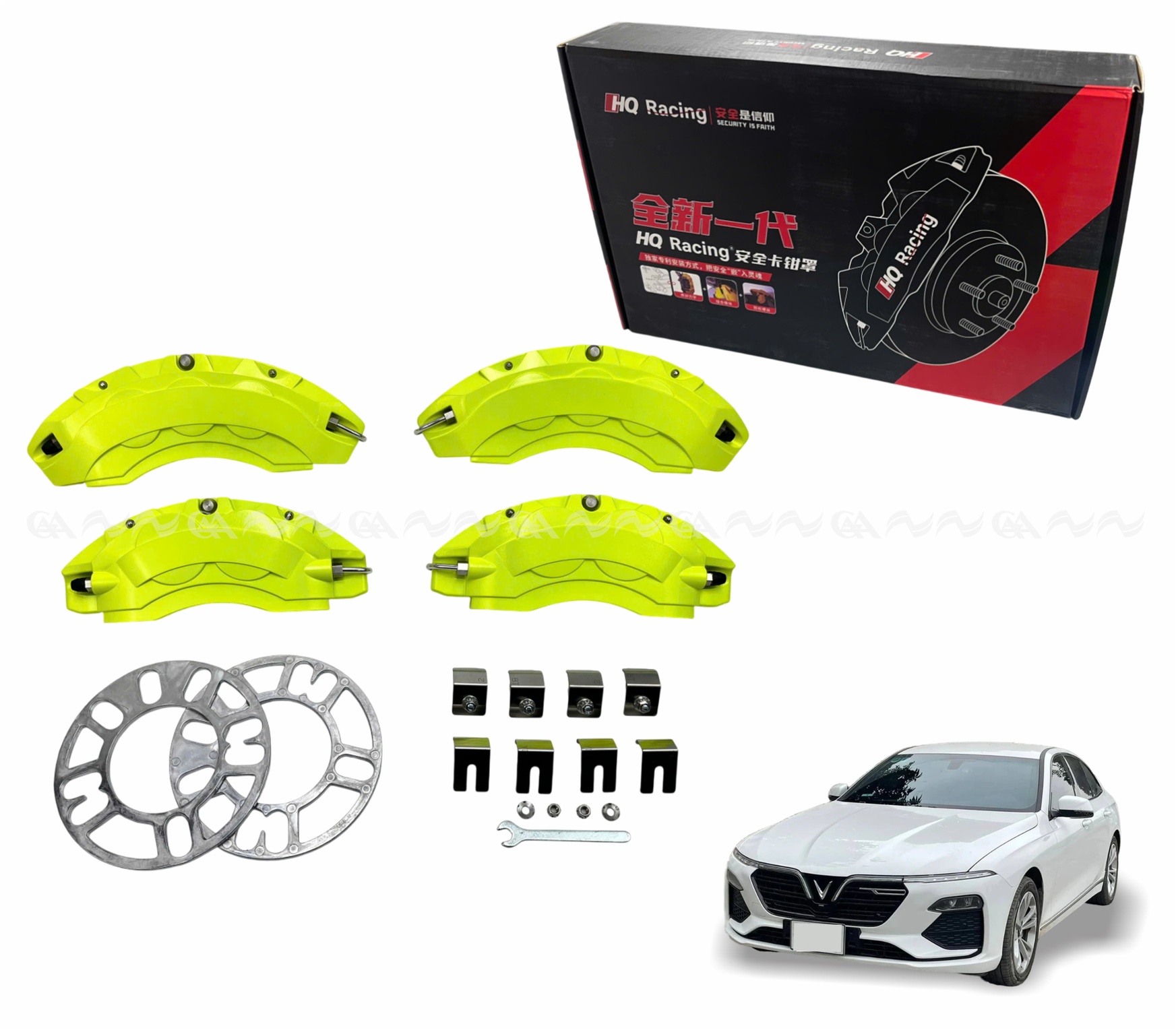 Ốp má phanh HQ Racing Lux A xanh chuối