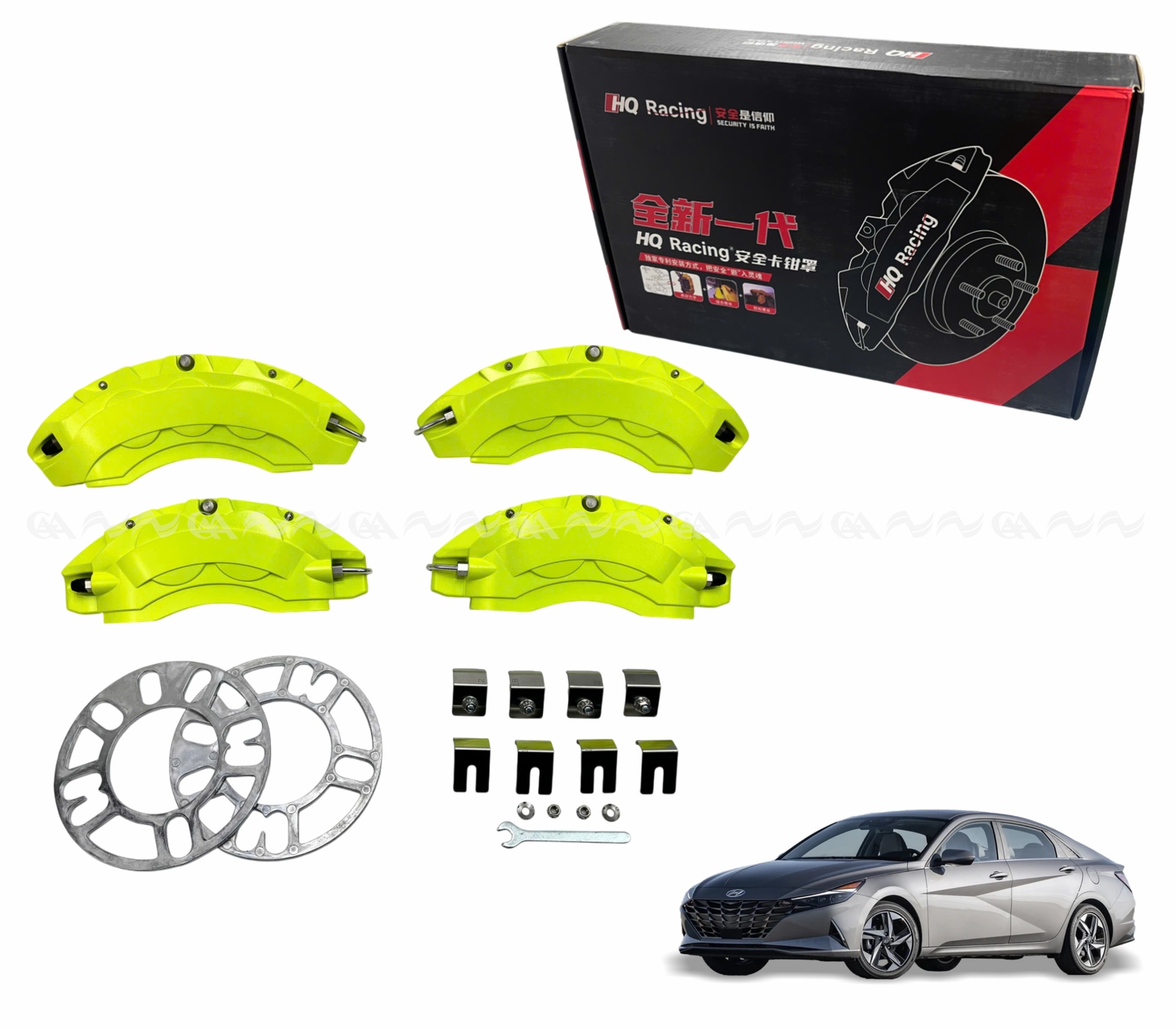 Ốp má phanh HQ Racing Elantra 2023 xanh chuối
