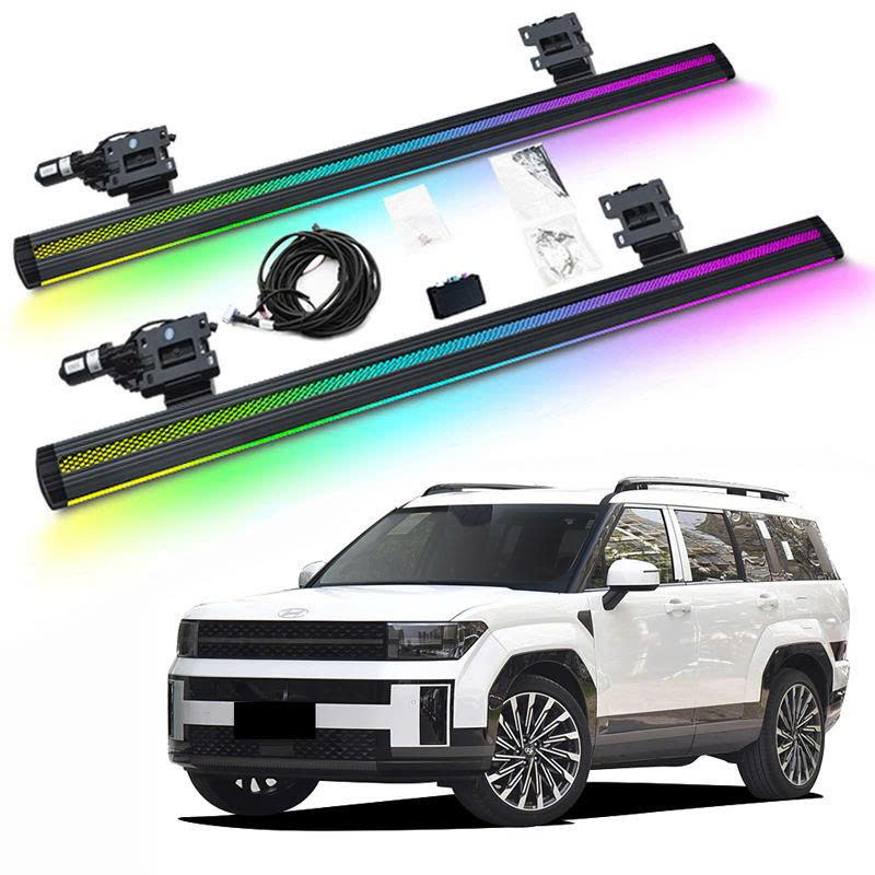 Bậc lên xuống điện Santafe 2024 2 viền led  AKM - ảnh 3