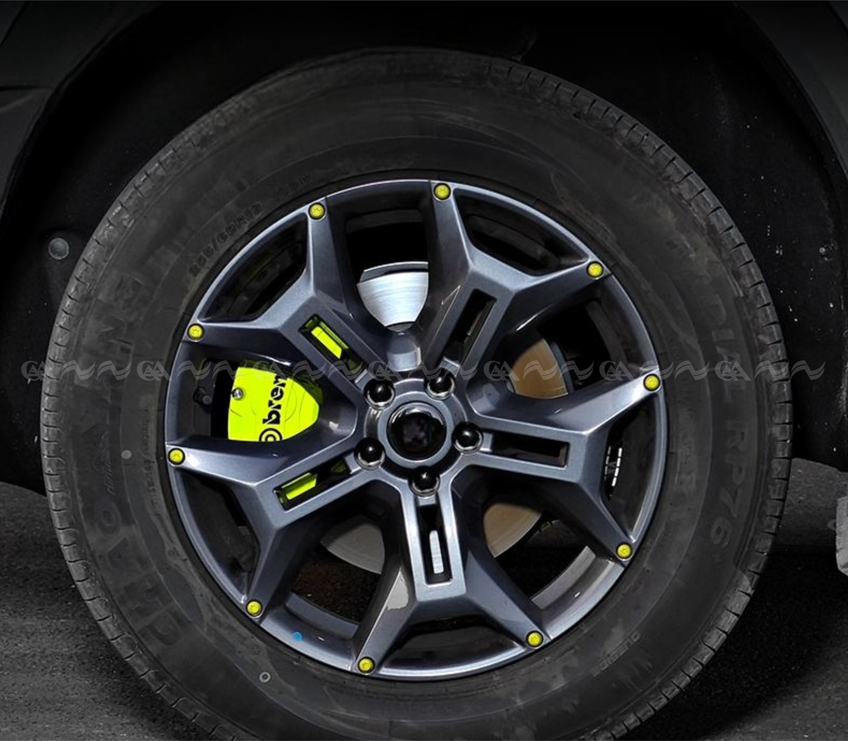 Ốp má phanh HQ Racing Accent xanh chuối - ảnh 4