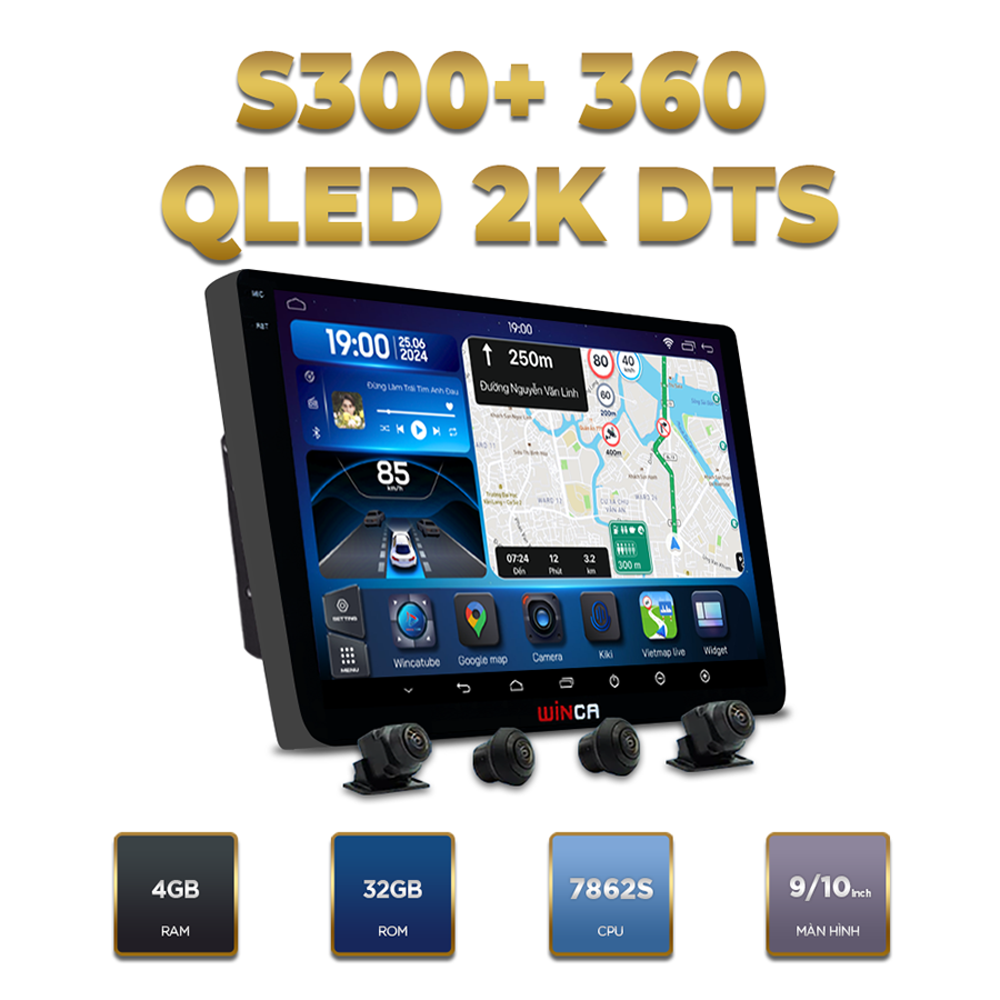 Màn hình android Winca S300+ Pro 360 QLED 2K DTS 10 inch
